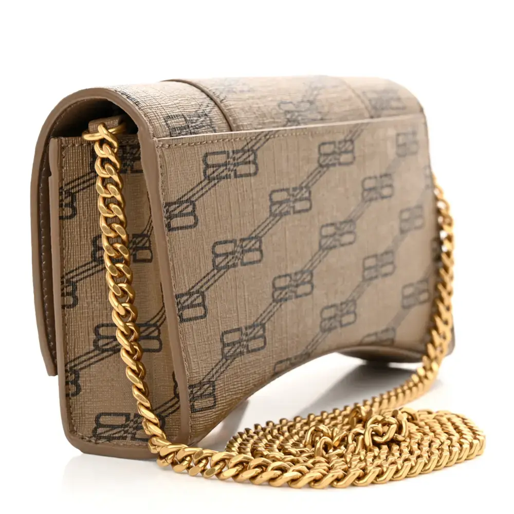 Lushentic Designer Bags BB Monogram Hourglass Chain Bag Beige Brown - Image 3
