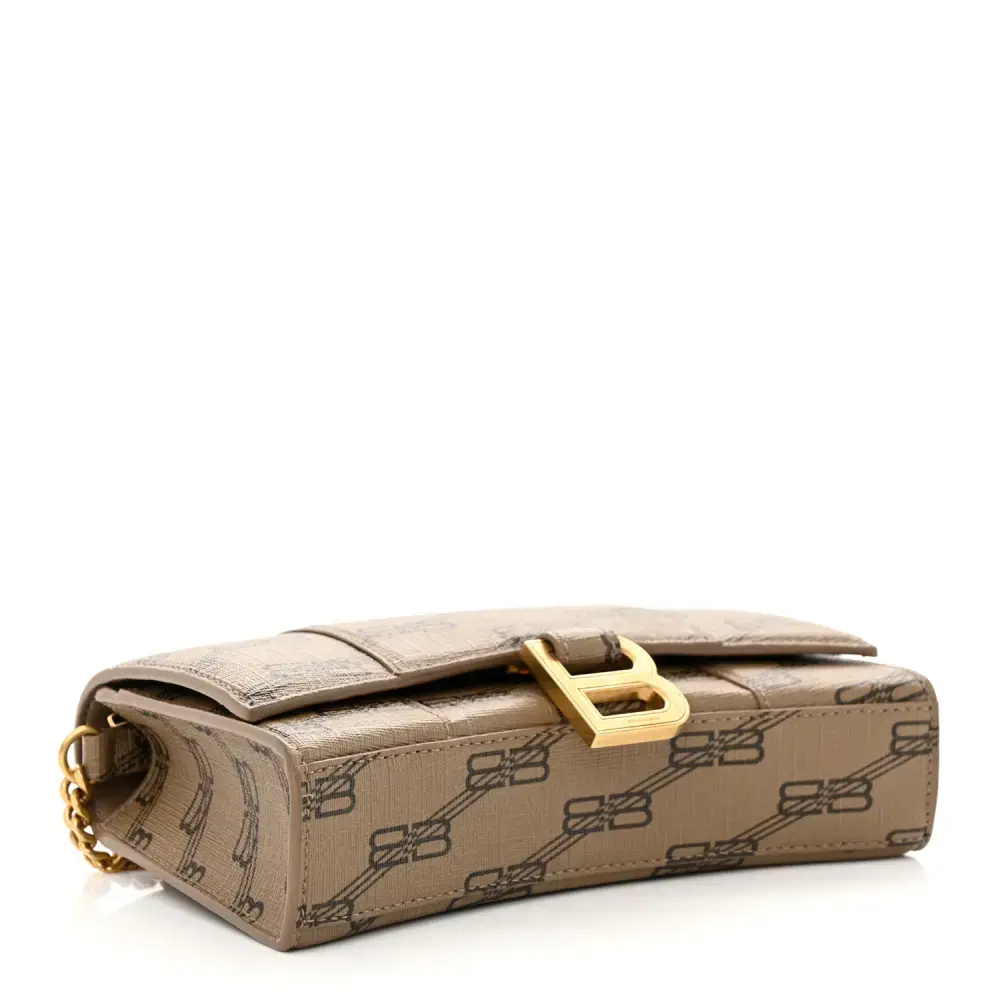 Lushentic Designer Bags BB Monogram Hourglass Chain Bag Beige Brown - Image 6