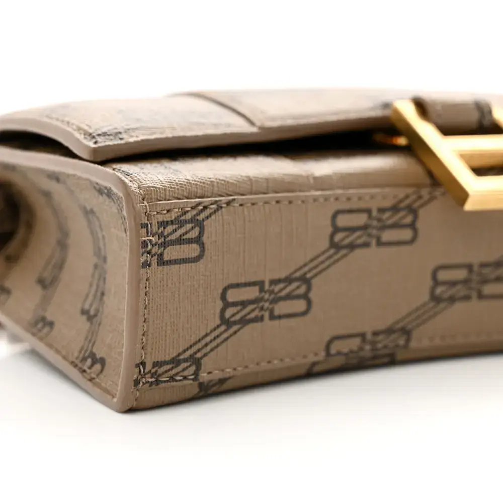 Lushentic Designer Bags BB Monogram Hourglass Chain Bag Beige Brown - Image 4