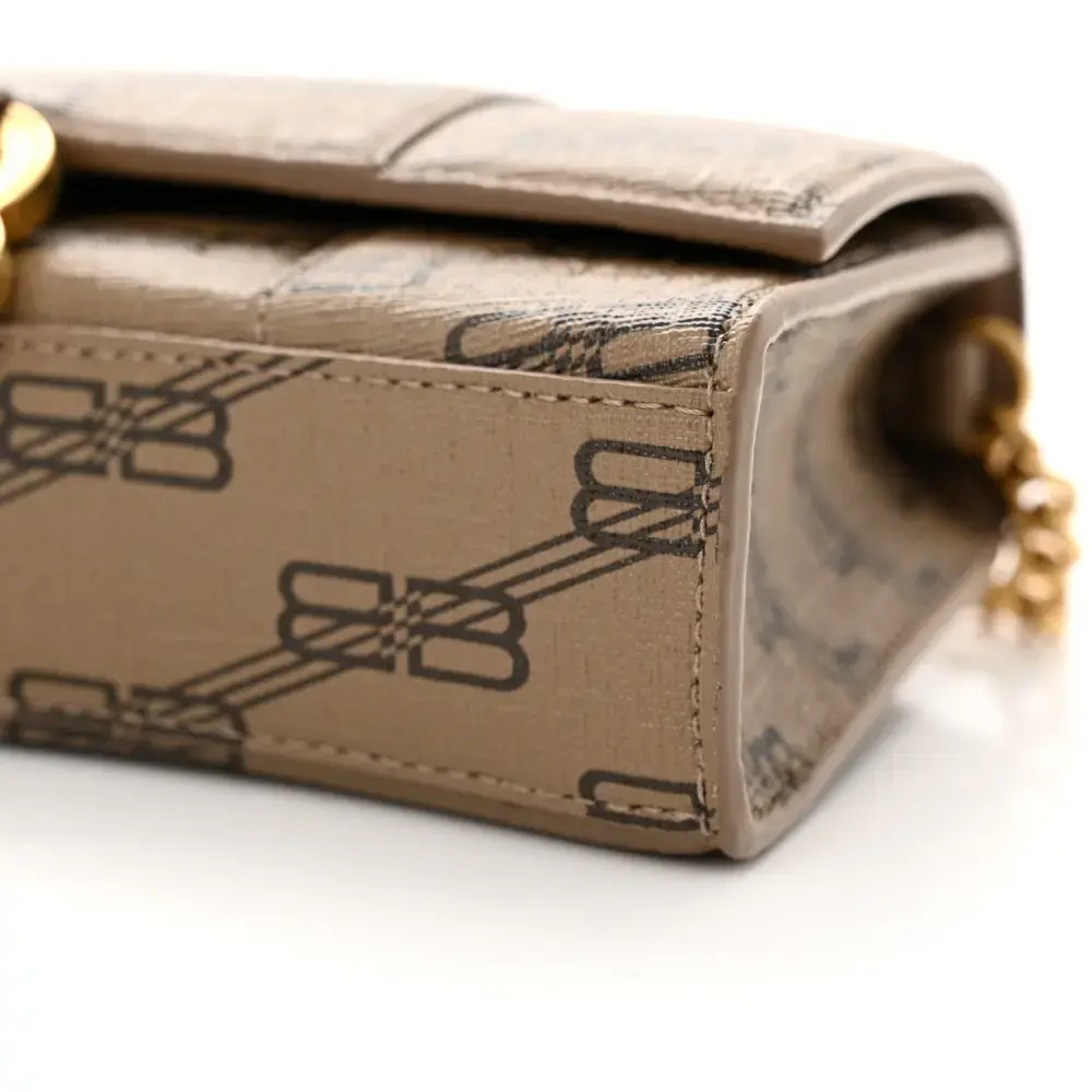 Lushentic Designer Bags BB Monogram Hourglass Chain Bag Beige Brown - Image 5