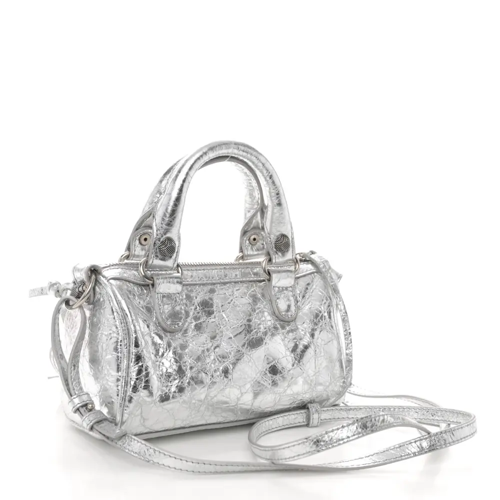 Lushentic Grade Handbags - Crystal Neo Nano Cagole Handbag Silver - Image 3