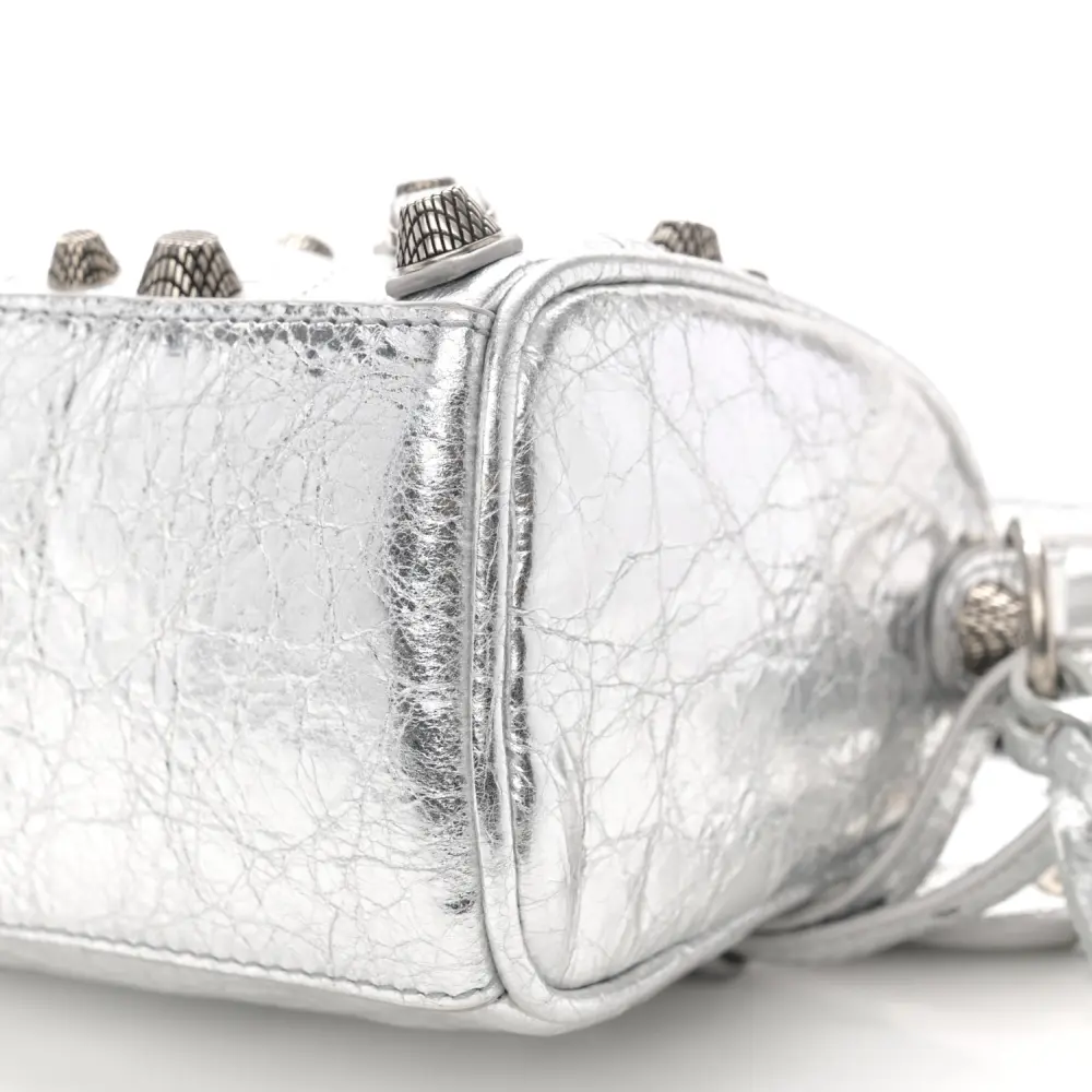 Lushentic Grade Handbags - Crystal Neo Nano Cagole Handbag Silver - Image 5