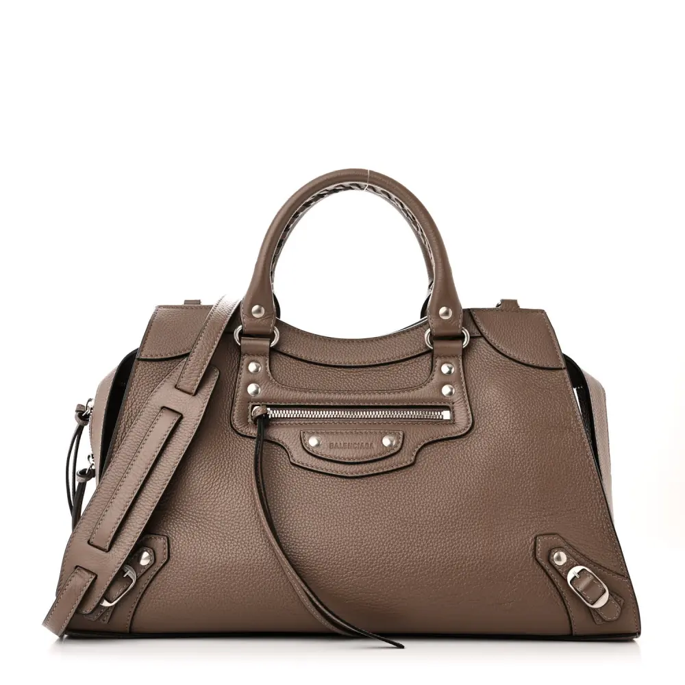 Lushentic Reviews Large Neo Classic City Bag in Mink Grey Leather