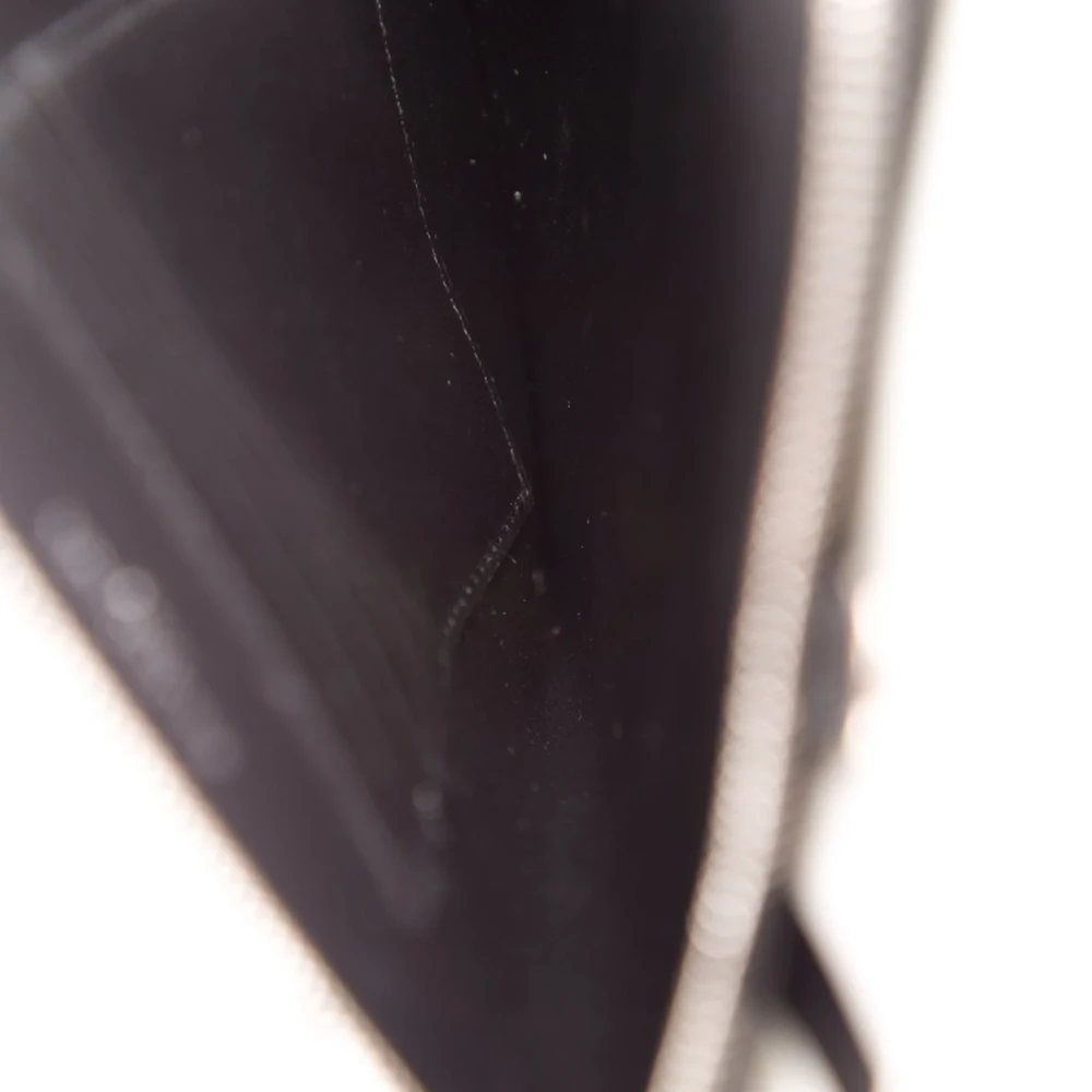 Lushentic Grade Bag Large Passport Wallet with Strap - Black Printed Calfskin Leather, Silver Hardware - Image 5