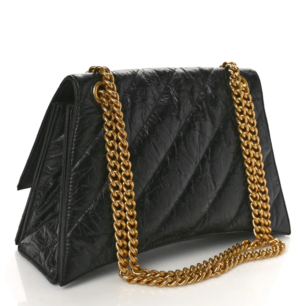 Lushentic Replicas Medium Crush Chain Bag - Black Quilted Calfskin Leather - Image 3