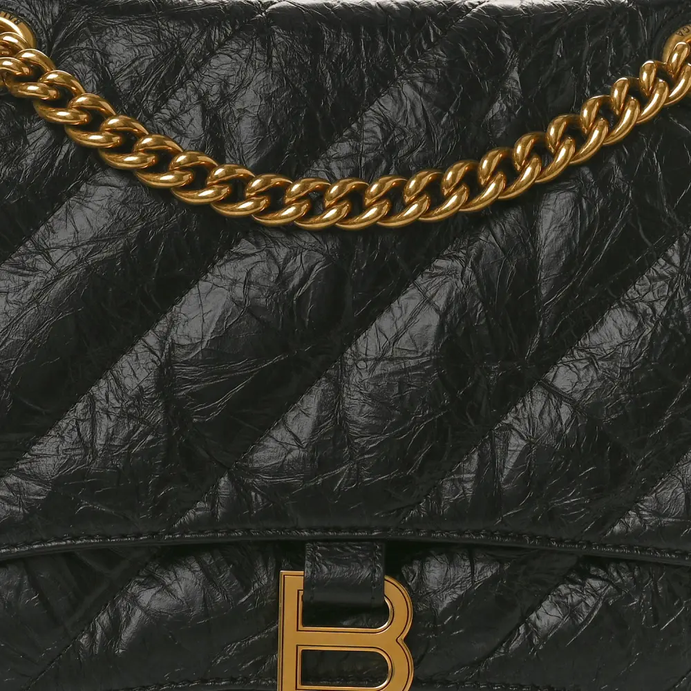 Lushentic Replicas Medium Crush Chain Bag - Black Quilted Calfskin Leather - Image 8