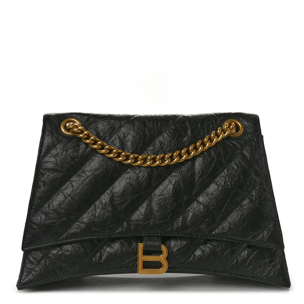 Lushentic Replicas Medium Crush Chain Bag - Black Quilted Calfskin Leather