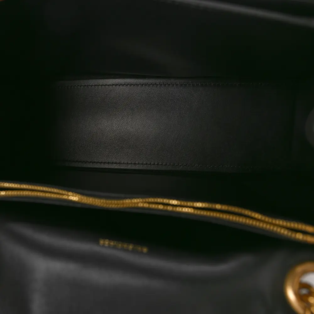 Lushentic Replicas Medium Crush Chain Bag - Black Quilted Calfskin Leather - Image 7