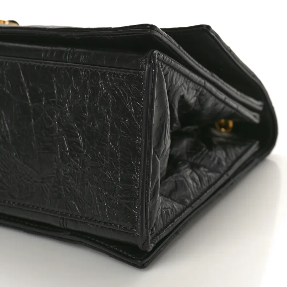 Lushentic Replicas Medium Crush Chain Bag - Black Quilted Calfskin Leather - Image 4