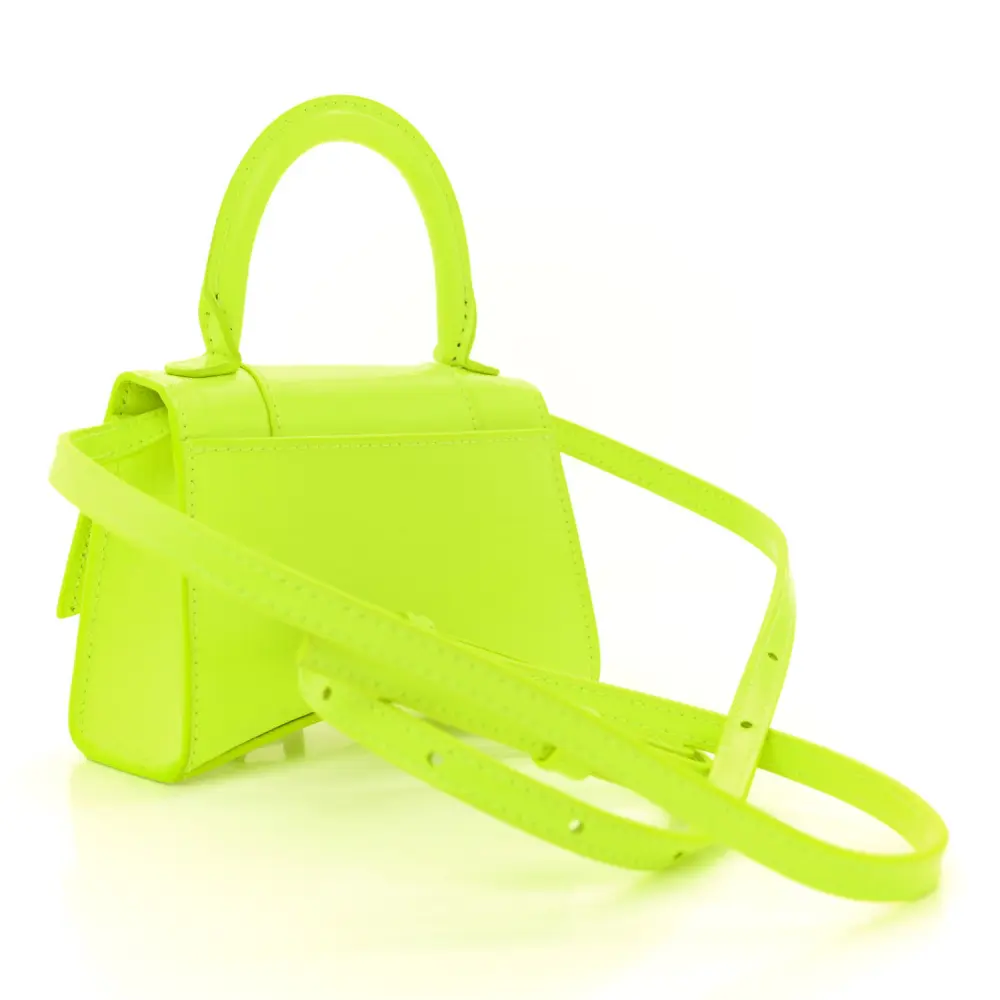Lushentic Grade Handbags Mini Hourglass Top Handle Bag Fluo Yellow - Image 3