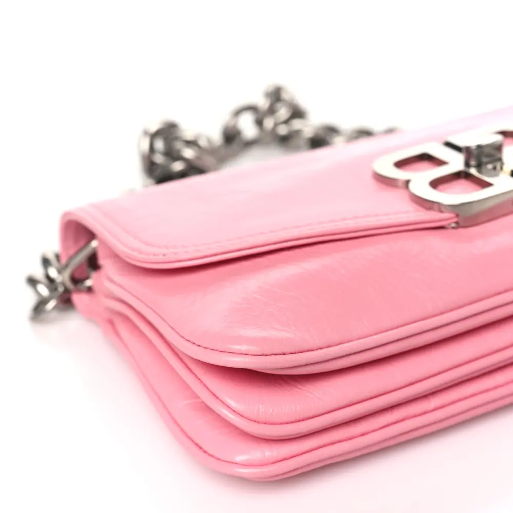 Lushentic Small BB Soft Flap Bag in Sweet Pink Calfskin Leather - Image 5