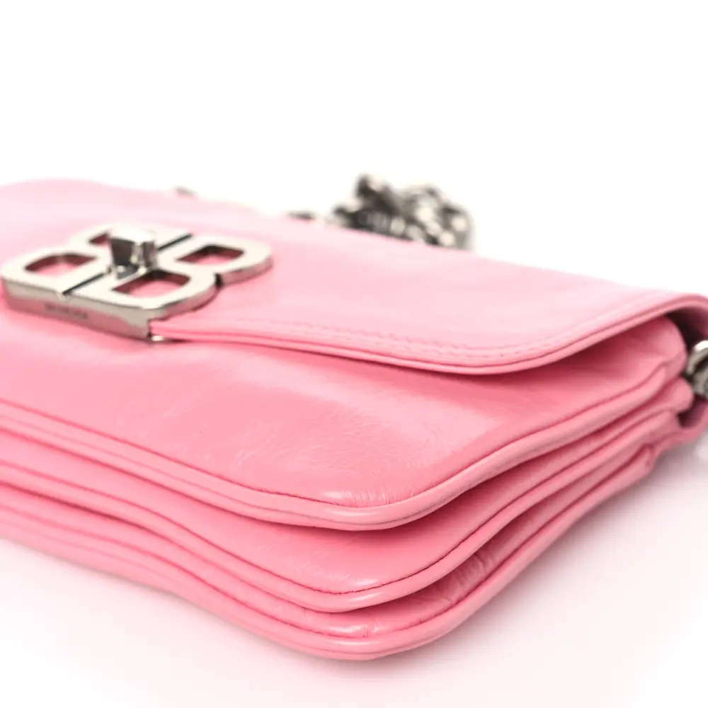 Lushentic Small BB Soft Flap Bag in Sweet Pink Calfskin Leather - Image 4