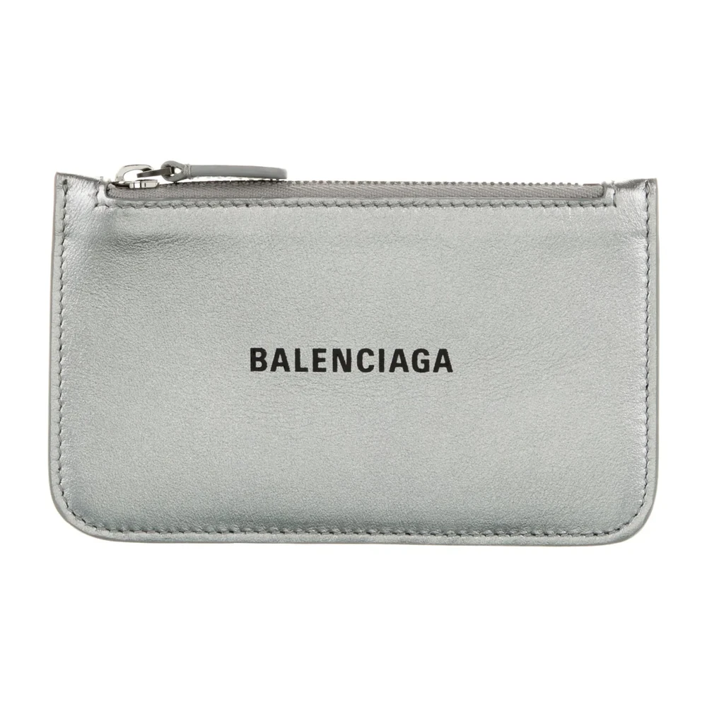 Lushentic Replicas Small Wallet Metallic Silver Printed Leather