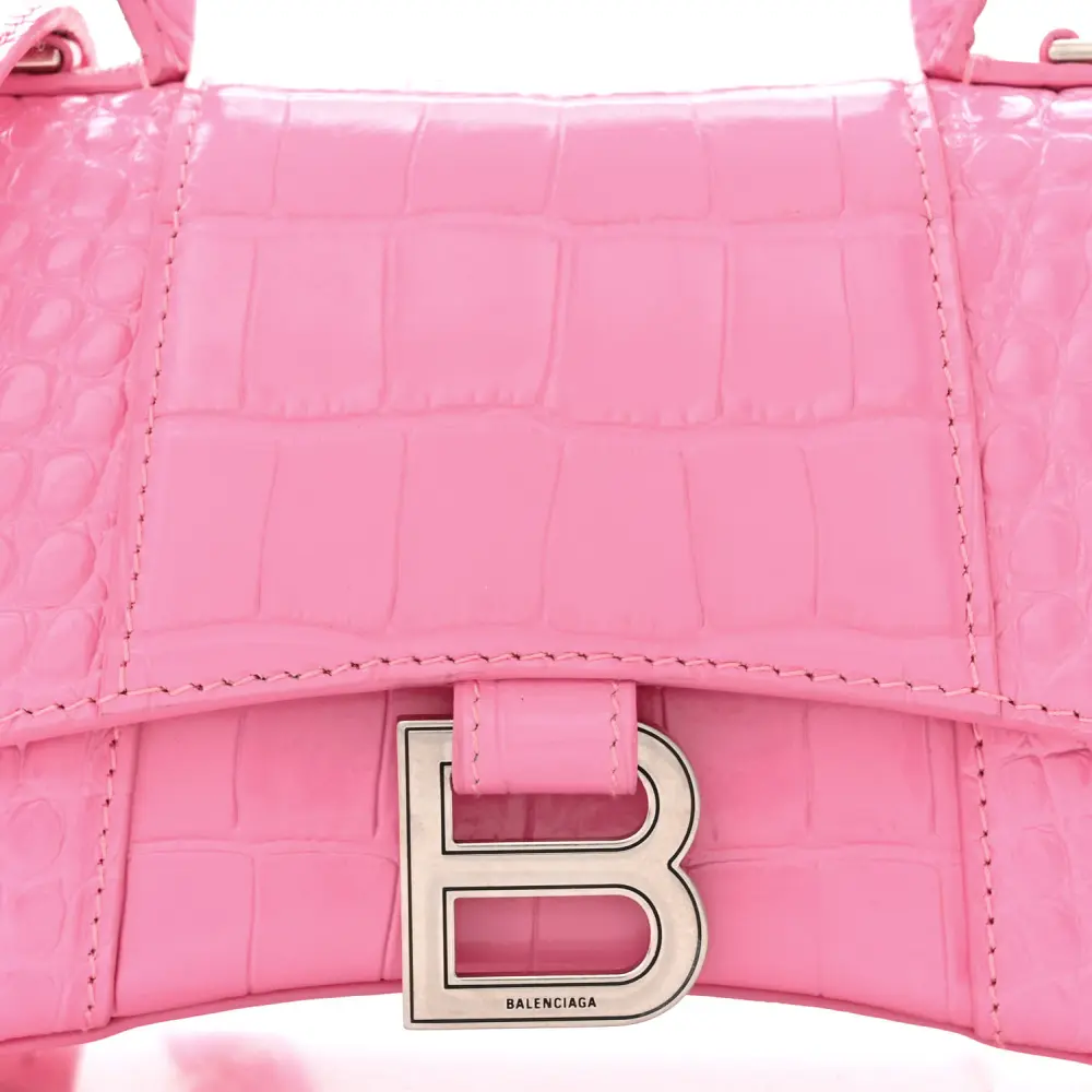 Lushentic Grade XS Hourglass Top Handle Bag in Baby Pink Leather - Image 8