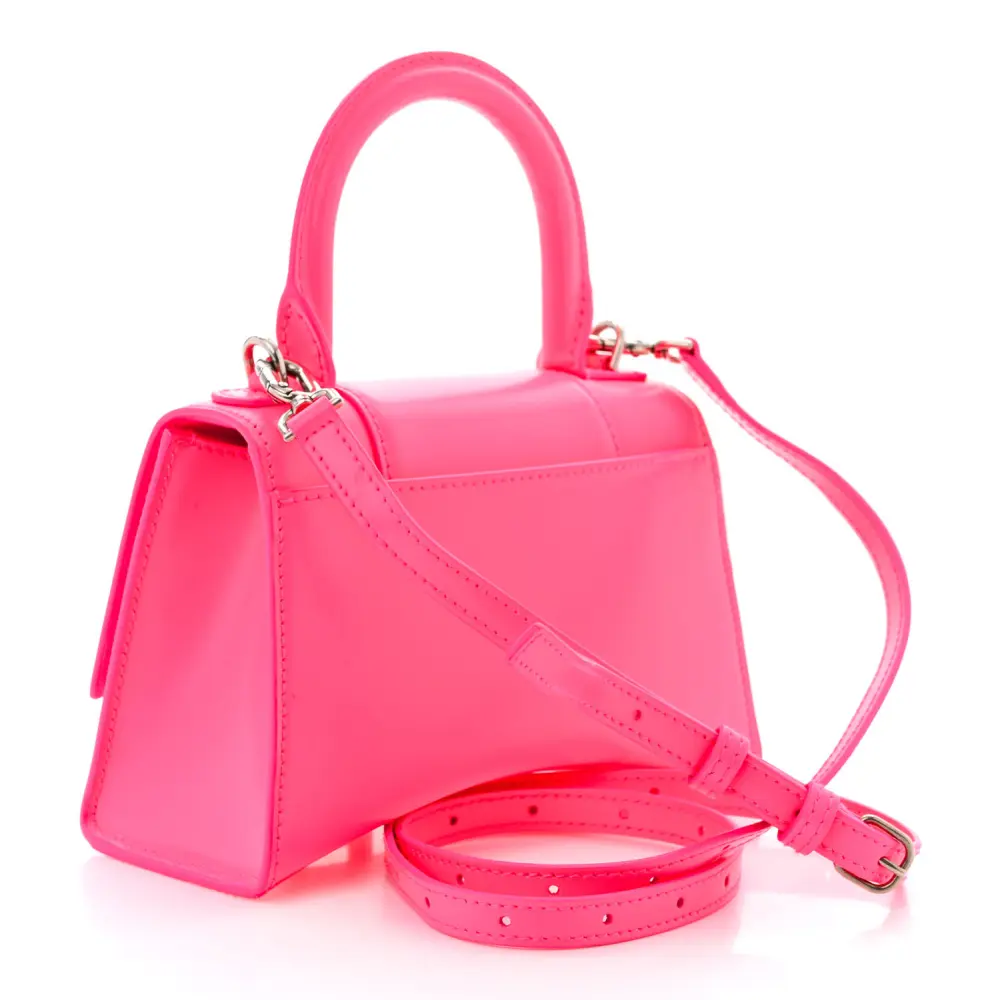 Lushentic Quality Handbags - XS Hourglass Hot Pink Shiny Leather - Image 3