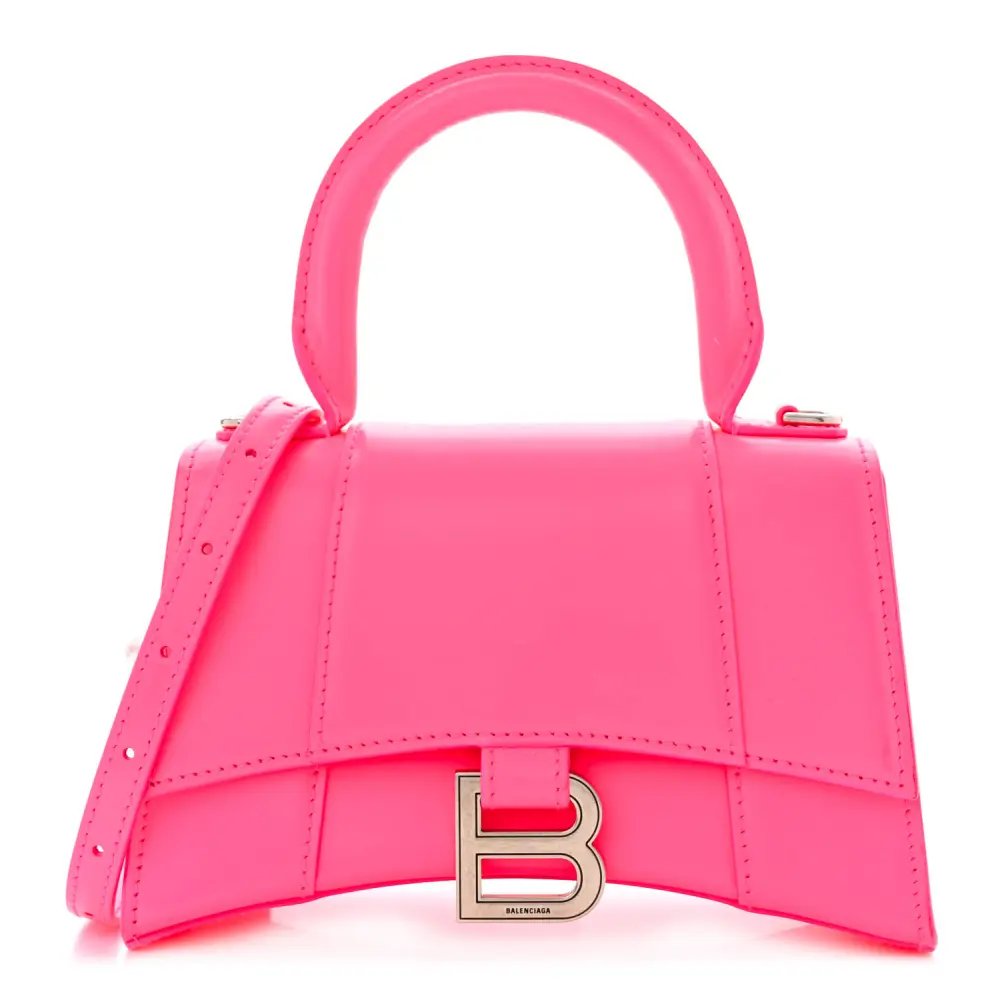Lushentic Quality Handbags - XS Hourglass Hot Pink Shiny Leather