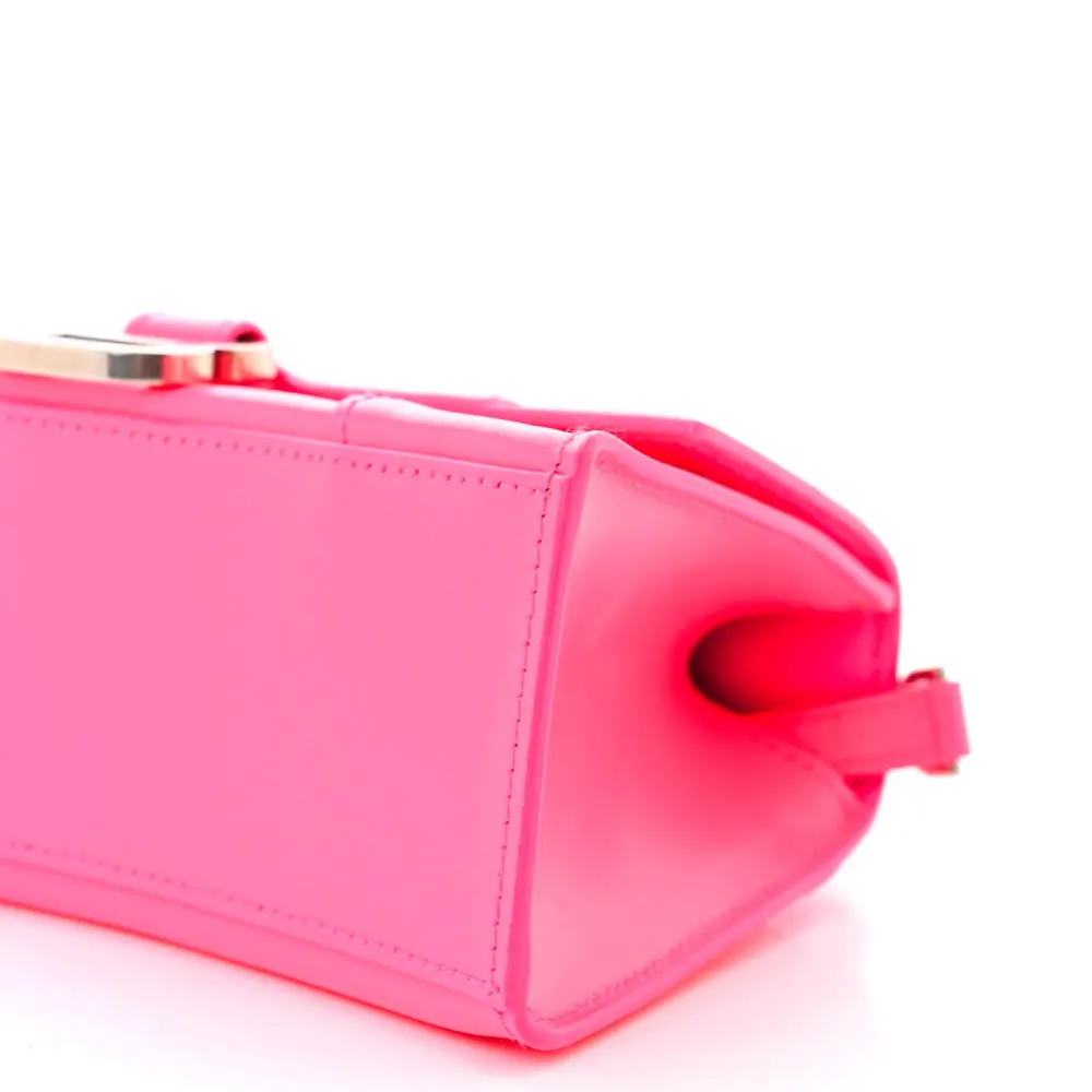 Lushentic Quality Handbags - XS Hourglass Hot Pink Shiny Leather - Image 4