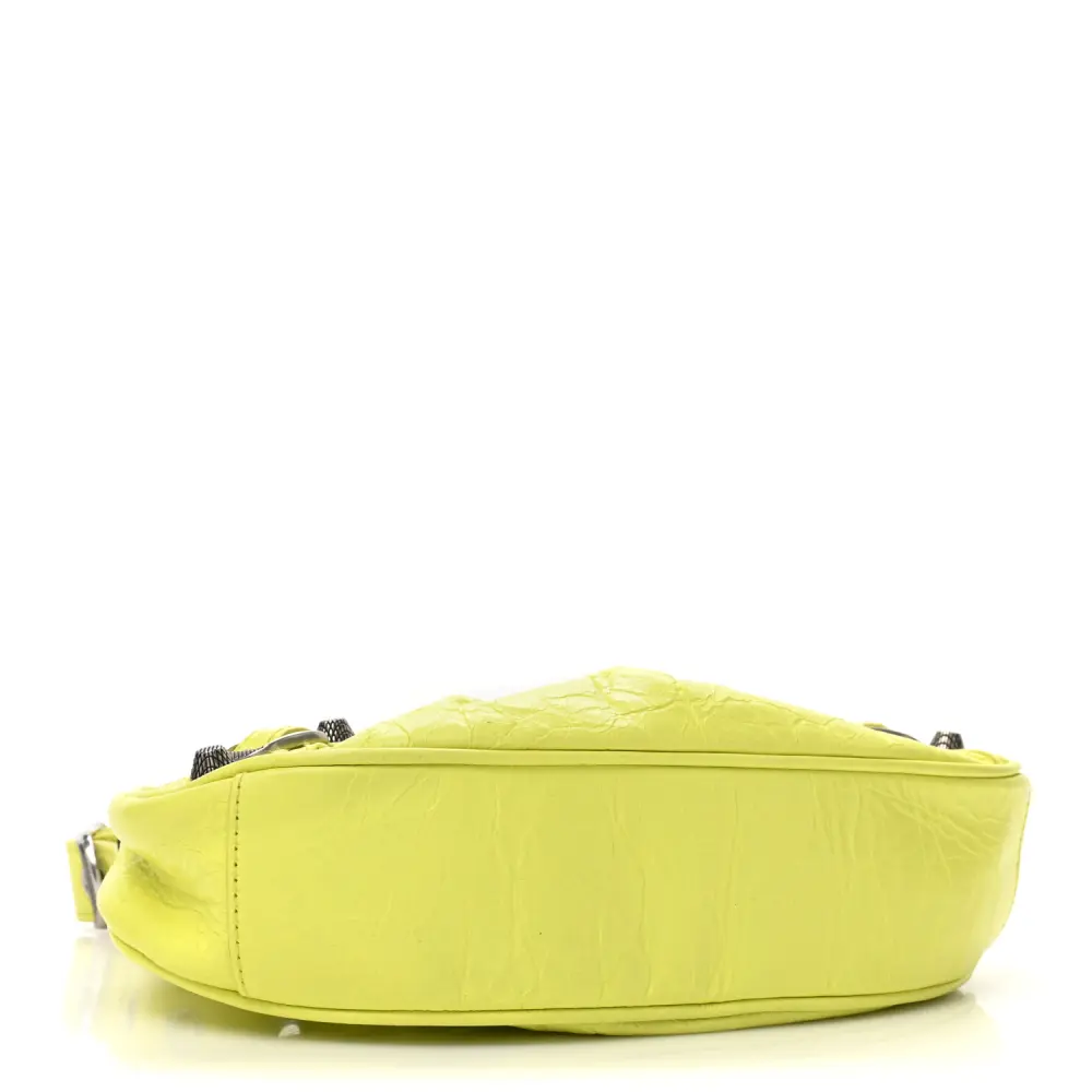 Lushentic Handbags XS Le Cagole Shoulder Bag Lime Agneau Arena Leather - Image 6