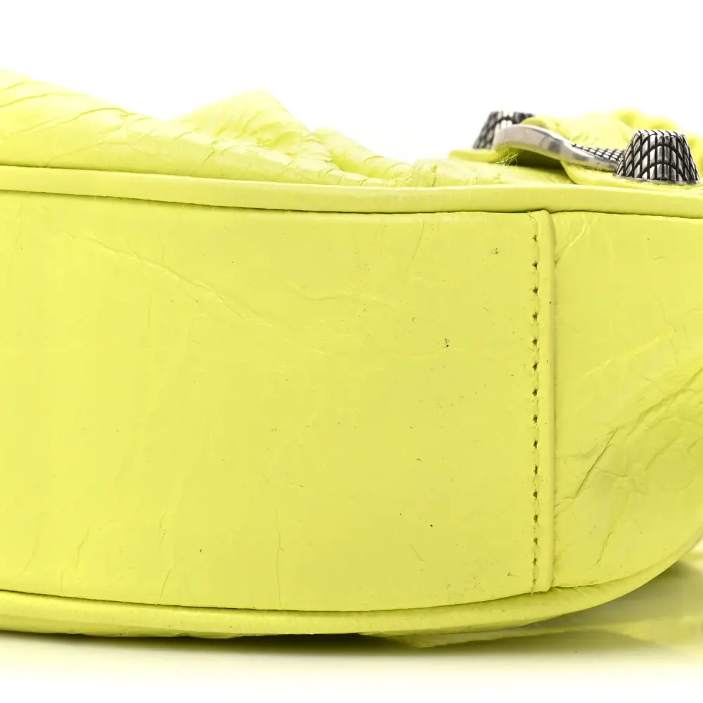 Lushentic Handbags XS Le Cagole Shoulder Bag Lime Agneau Arena Leather - Image 5