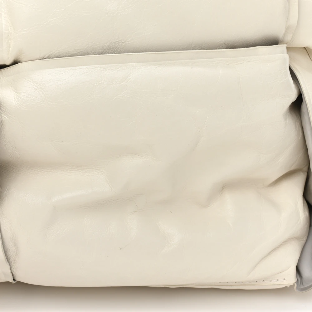 Lushentic Grade Maxi Intrecciato BV Squash Tote White Calfskin Leather - Image 8