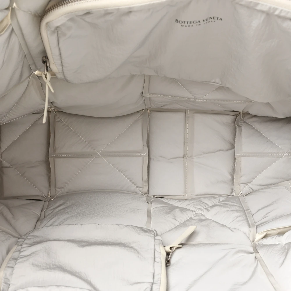 Lushentic Grade Maxi Intrecciato BV Squash Tote White Calfskin Leather - Image 7