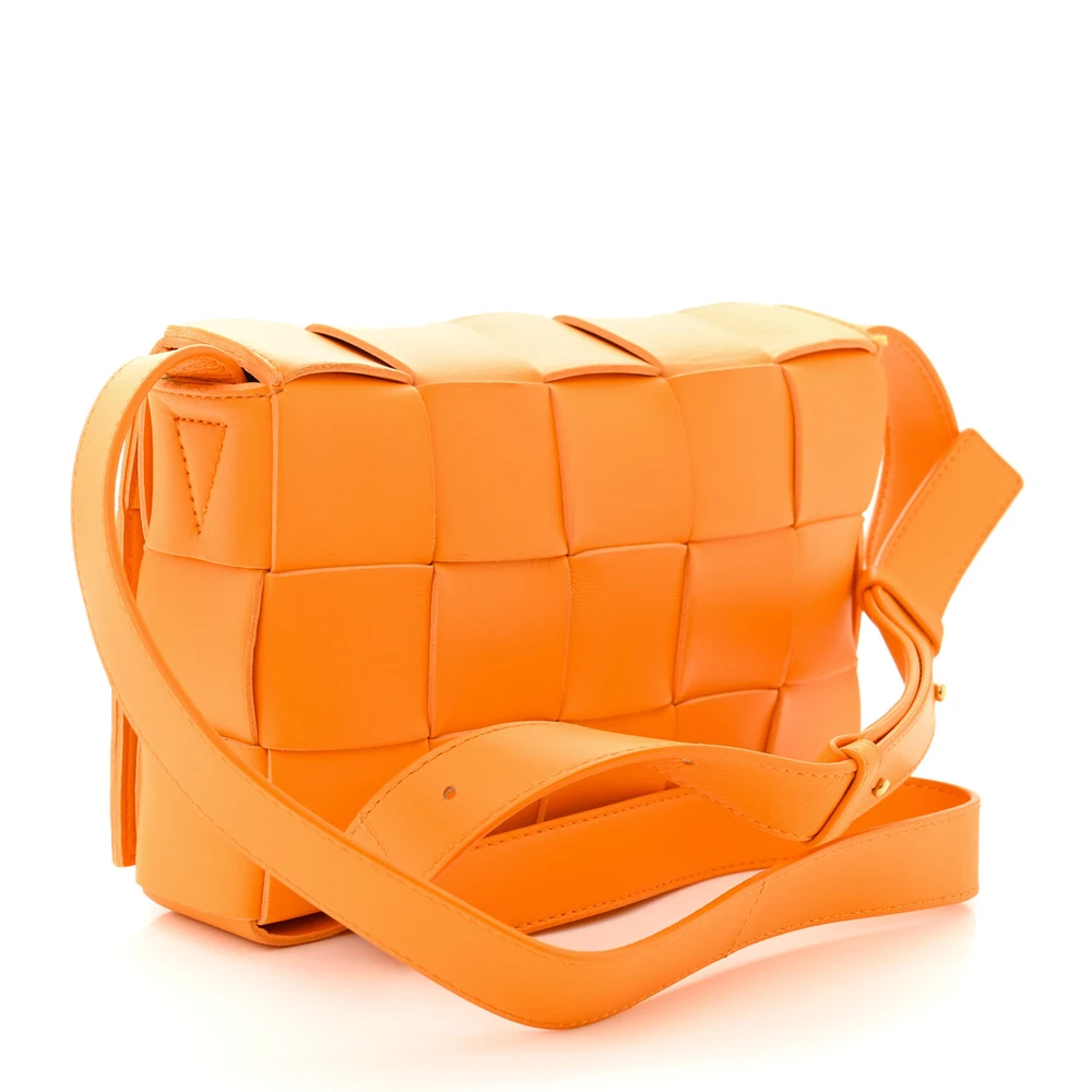 Lushentic Handbags Maxi Intrecciato Cassette Crossbody Bag Tangerine - Image 3