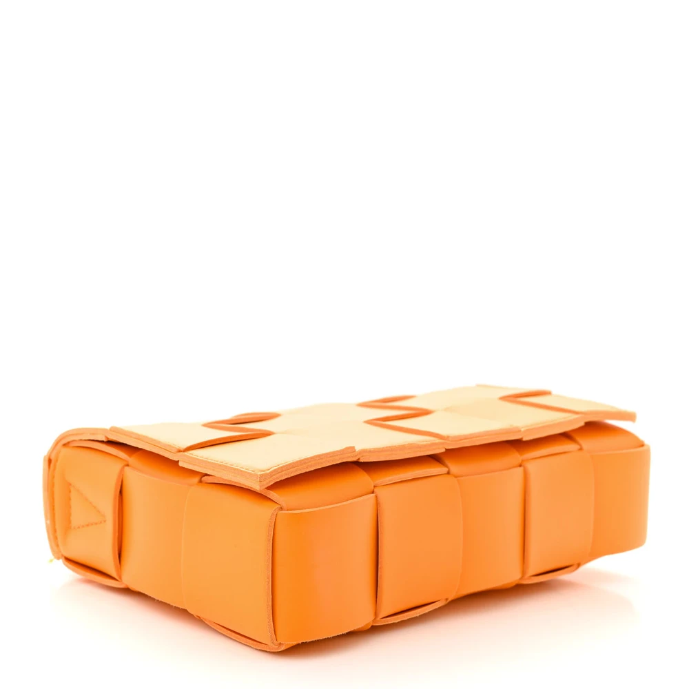 Lushentic Handbags Maxi Intrecciato Cassette Crossbody Bag Tangerine - Image 6