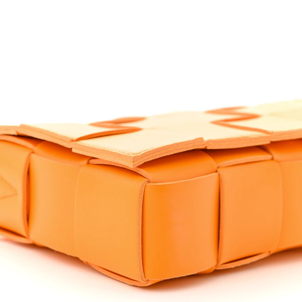 Lushentic Handbags Maxi Intrecciato Cassette Crossbody Bag Tangerine - Image 4