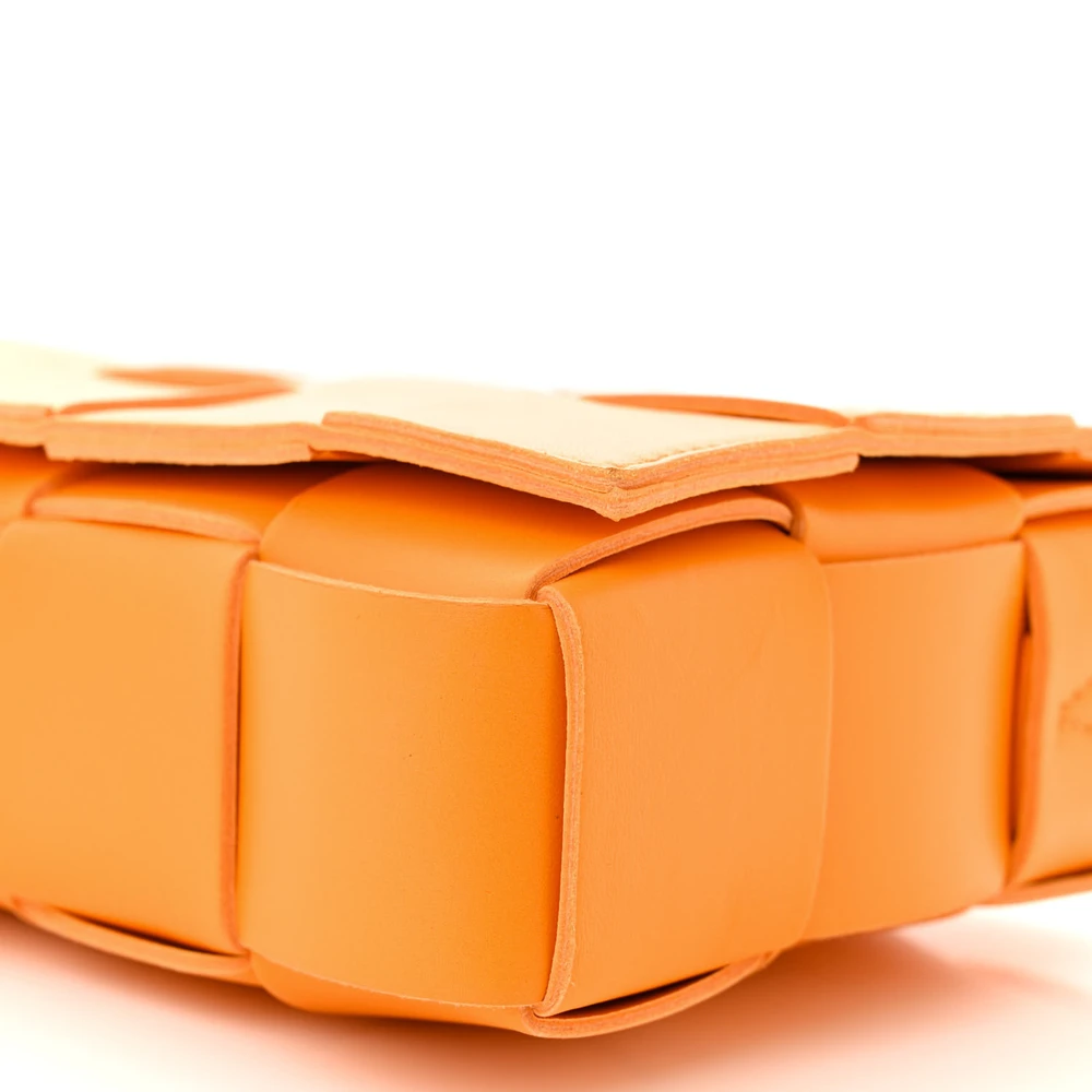 Lushentic Handbags Maxi Intrecciato Cassette Crossbody Bag Tangerine - Image 5