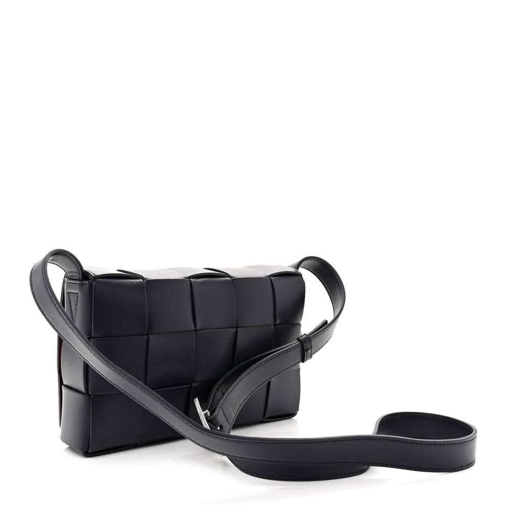 Lushentic Replicas Maxi Intreccio Small Cassette Crossbody Bag Navy Blue - Image 3