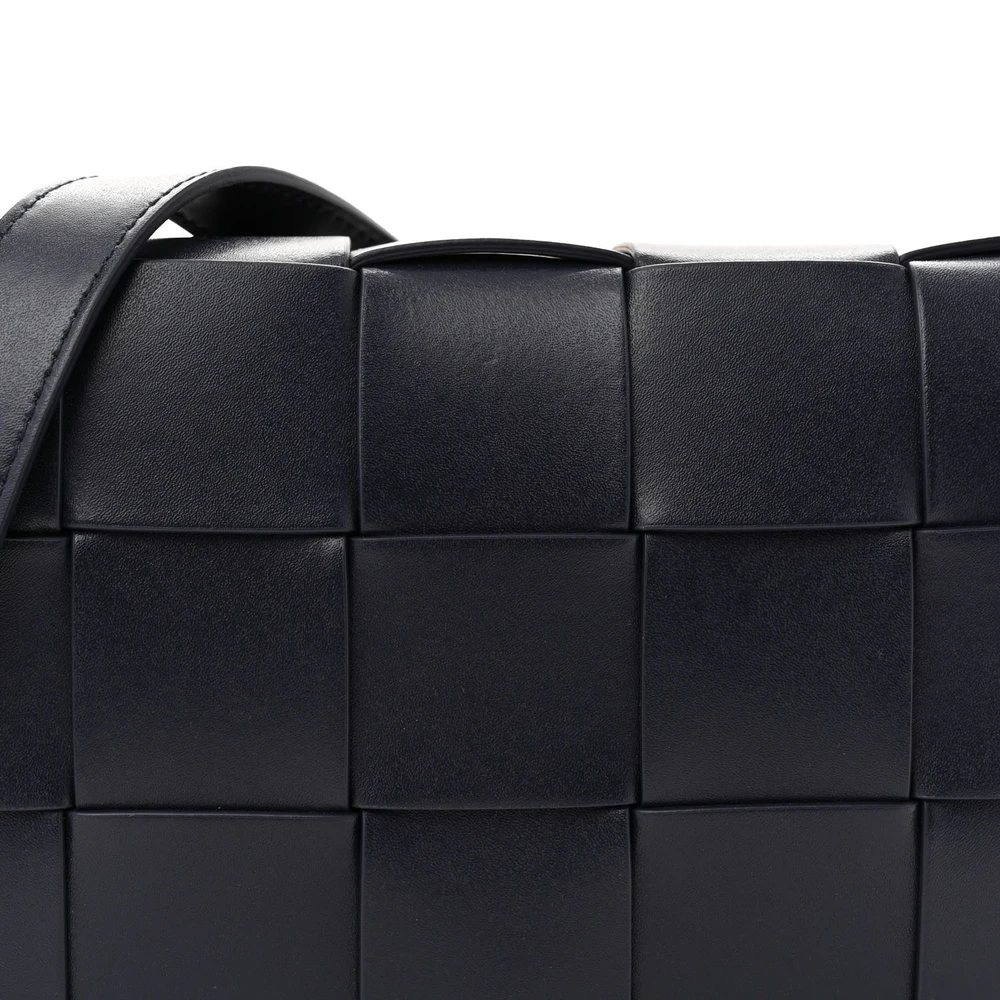 Lushentic Replicas Maxi Intreccio Small Cassette Crossbody Bag Navy Blue - Image 8