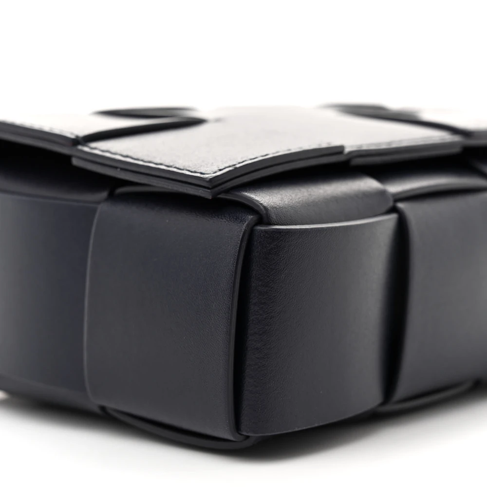 Lushentic Replicas Maxi Intreccio Small Cassette Crossbody Bag Navy Blue - Image 4