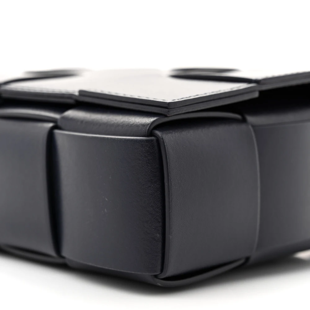 Lushentic Replicas Maxi Intreccio Small Cassette Crossbody Bag Navy Blue - Image 5