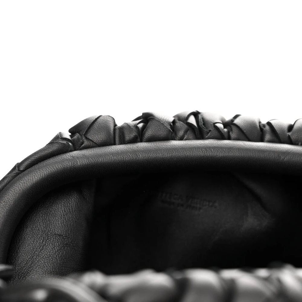 Lushentic Quality Bags Mini Intrecciato Pouch Black Nappa Leather - Image 9