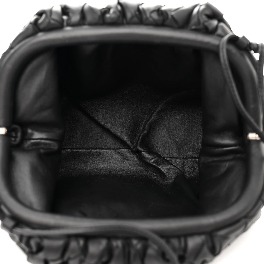 Lushentic Quality Bags Mini Intrecciato Pouch Black Nappa Leather - Image 7