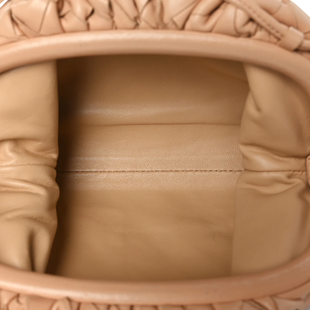 Lushentic Grade Replicas Mini Intrecciato The Pouch Almond Nappa Leather - Image 7