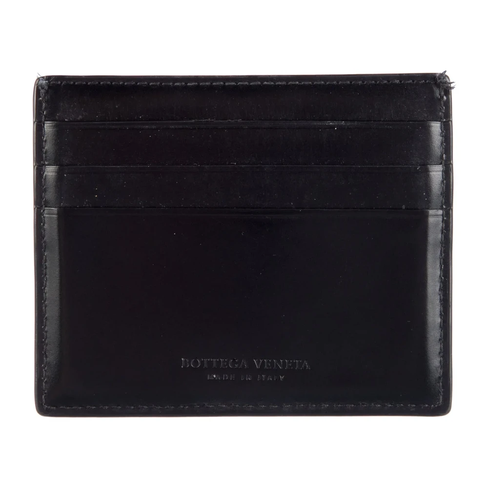 Lushentic Handbags Small Card Holder Black Intrecciato Weave Nappa Leather - Image 3