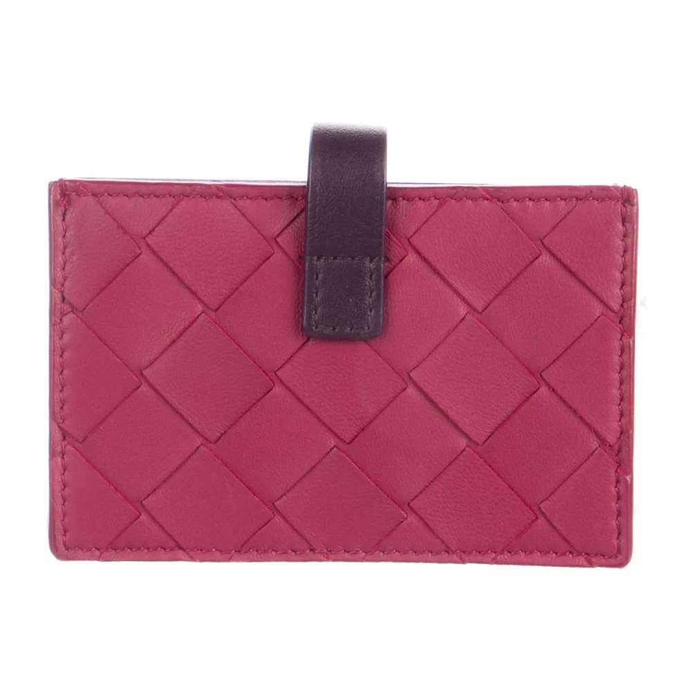 Lushentic Handbag Small Intrecciato Weave French Purse Pink Leather - Image 3