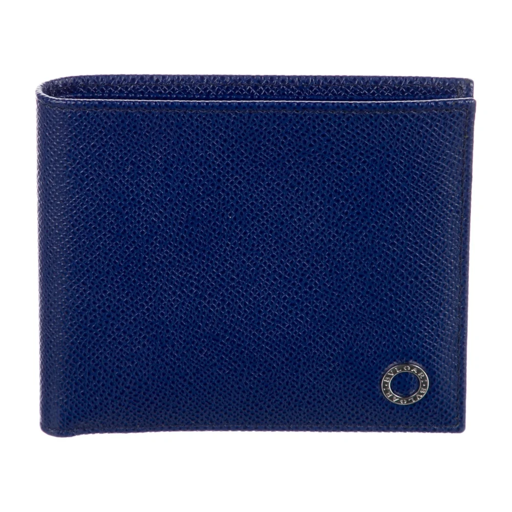 Lushentic Bags Medium Bifold Wallet - Blue Urban Grained Calfskin Leather