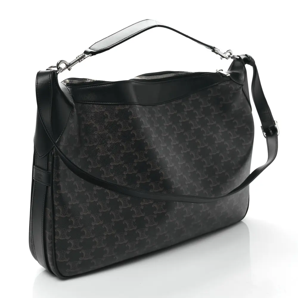 Lushentic Handbags - Large Romy Shoulder Bag in Black Triomphe Canvas - Image 3