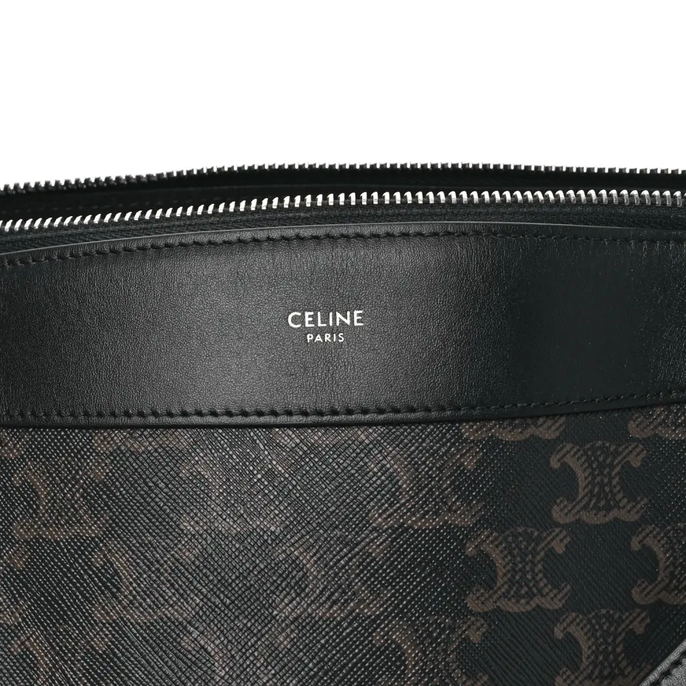 Lushentic Handbags - Large Romy Shoulder Bag in Black Triomphe Canvas - Image 2