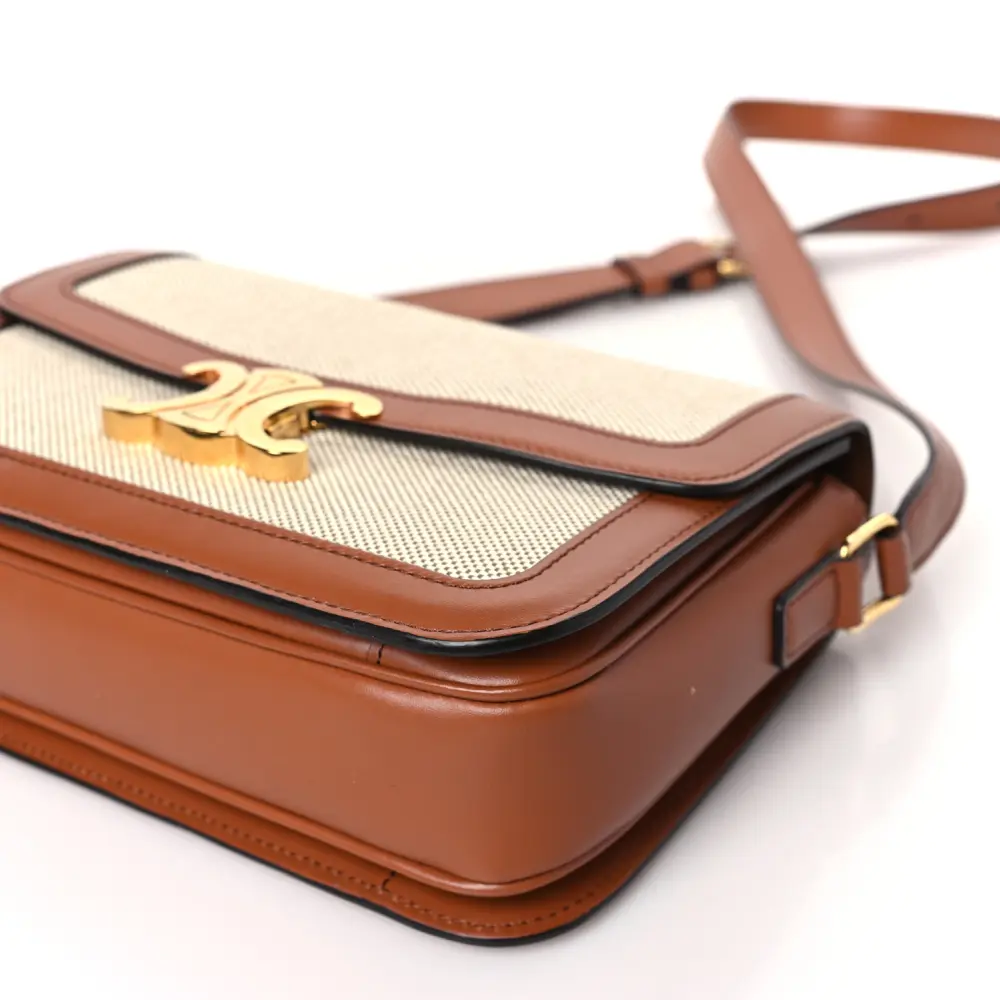 Lushentic Grade Replica Medium Classique Triomphe Bag in White & Tan - Image 5