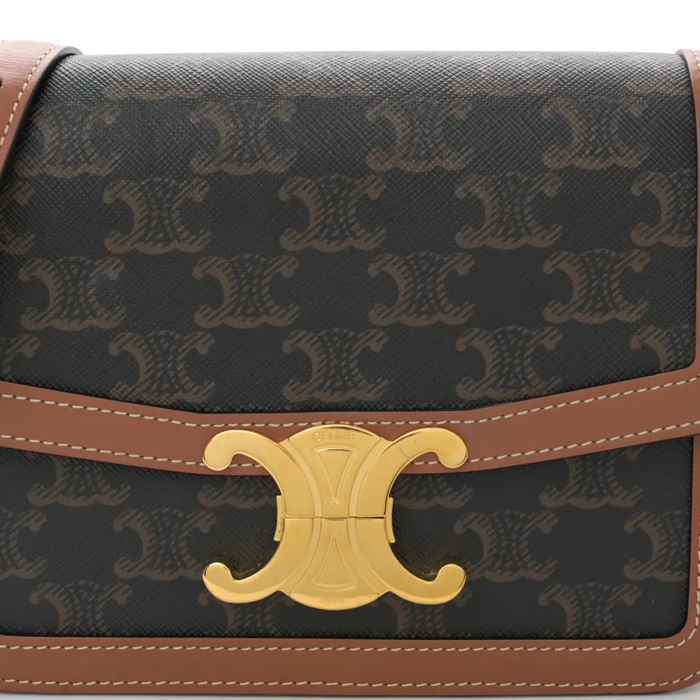 Lushentic Quality Handbags - Teen Triomphe Bag in Tan Calfskin - Image 8