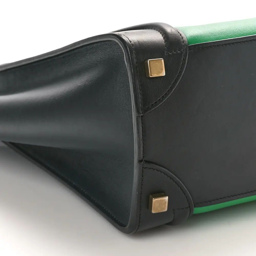 Lushentic Handbag: Micro Bi-Color Luggage in Smooth Calfskin Leather - Image 4