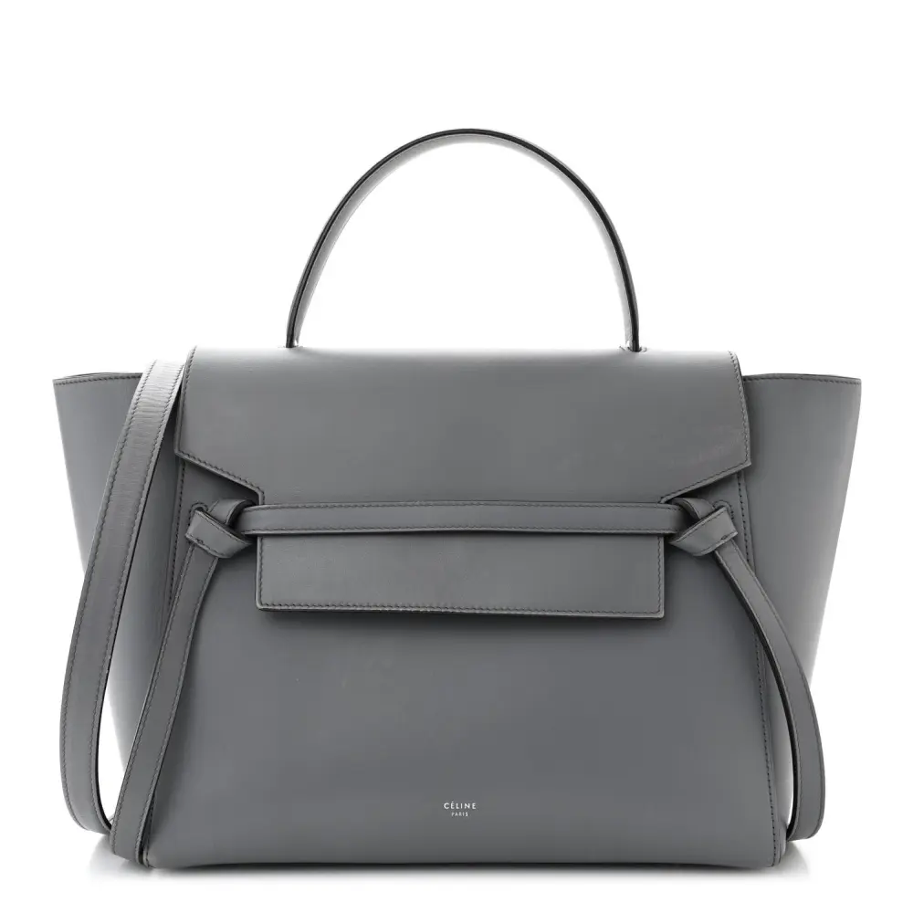 Lushentic Celine Mini Belt Bag Storm Smooth Calfskin Leather Gold Hardware Front