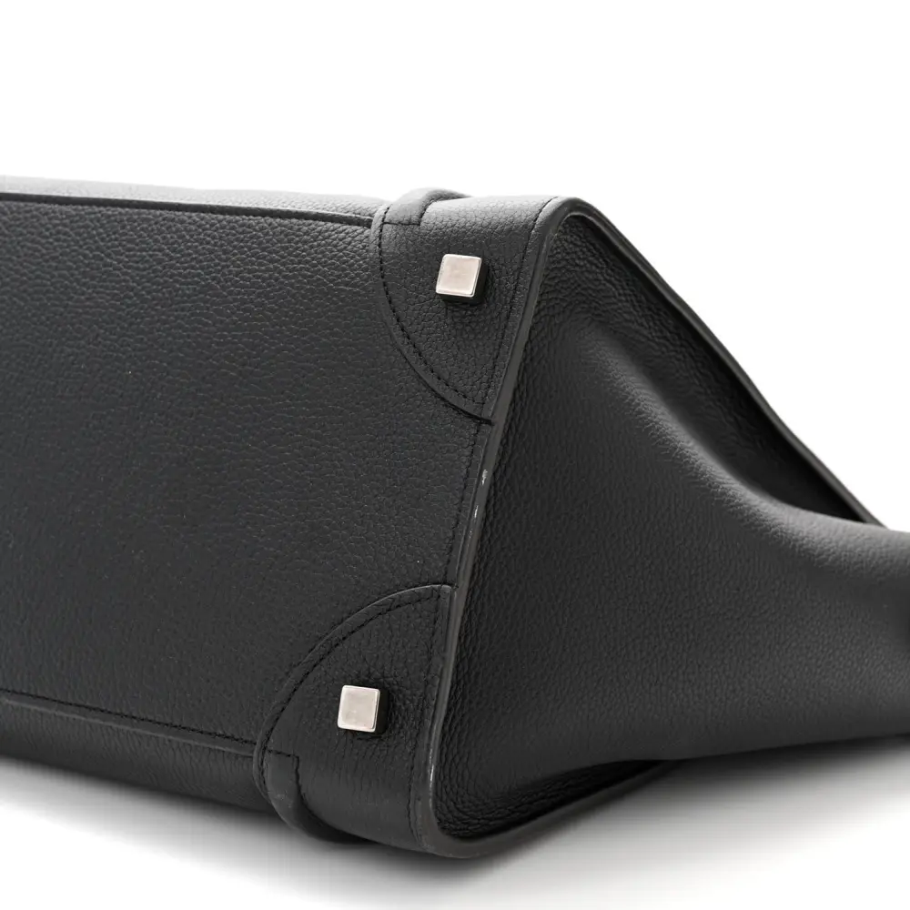 Lushentic Reviews Mini Luggage Bag Black Drummed Calfskin Leather - Image 5