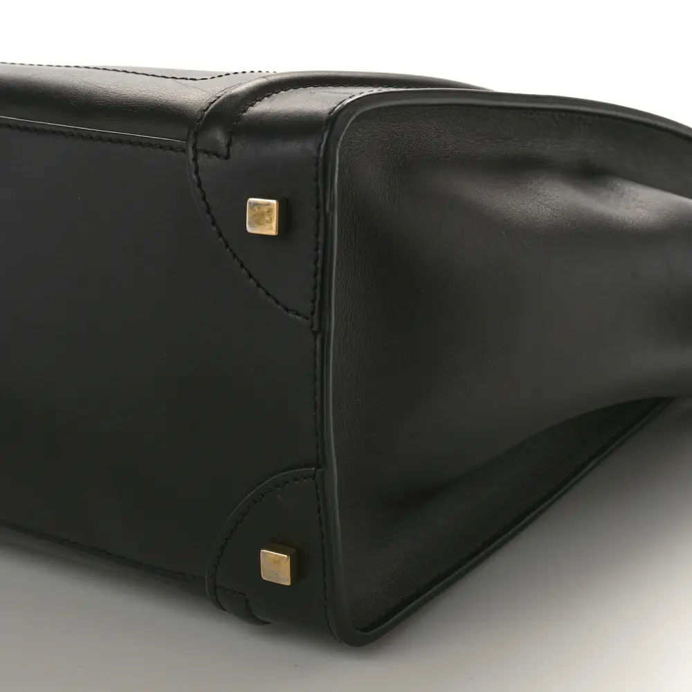 Lushentic Replica Mini Luggage Bag Black Smooth Calfskin Leather - Image 5