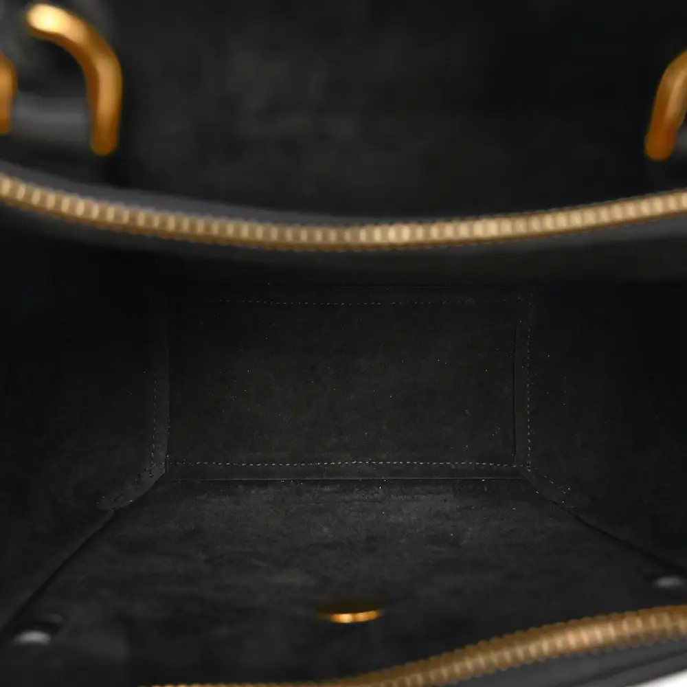 Lushentic Grade Designer Bags: Nano Belt Bag in Black Grained Calfskin - Image 7