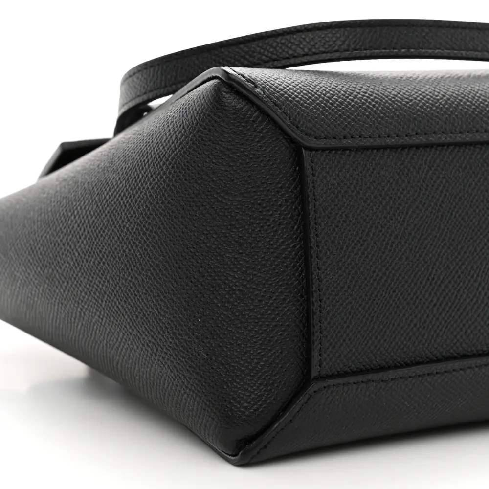 Lushentic Grade Designer Bags: Nano Belt Bag in Black Grained Calfskin - Image 4