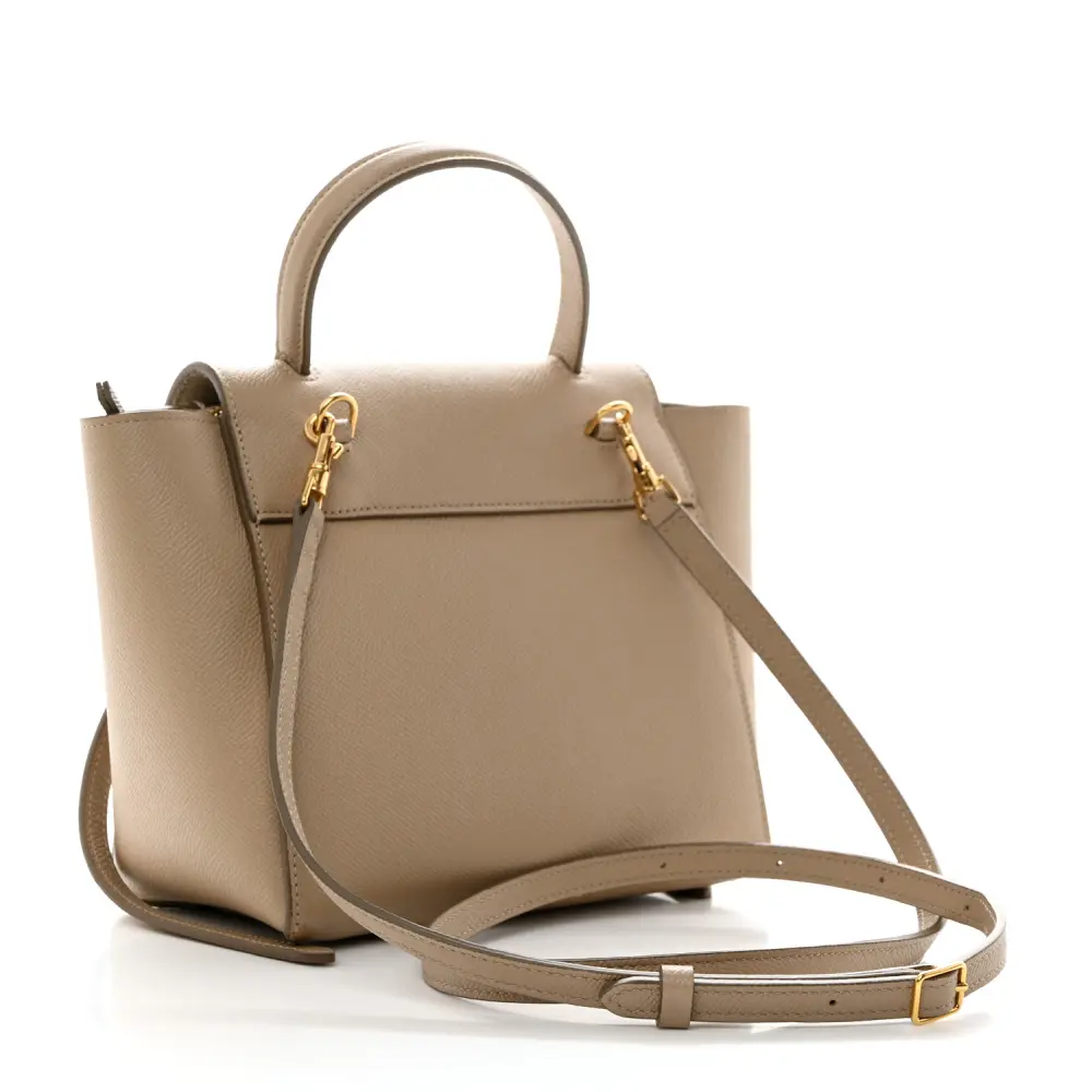 Lushentic Designer Nano Belt Bag in Light Taupe Leather - Image 3